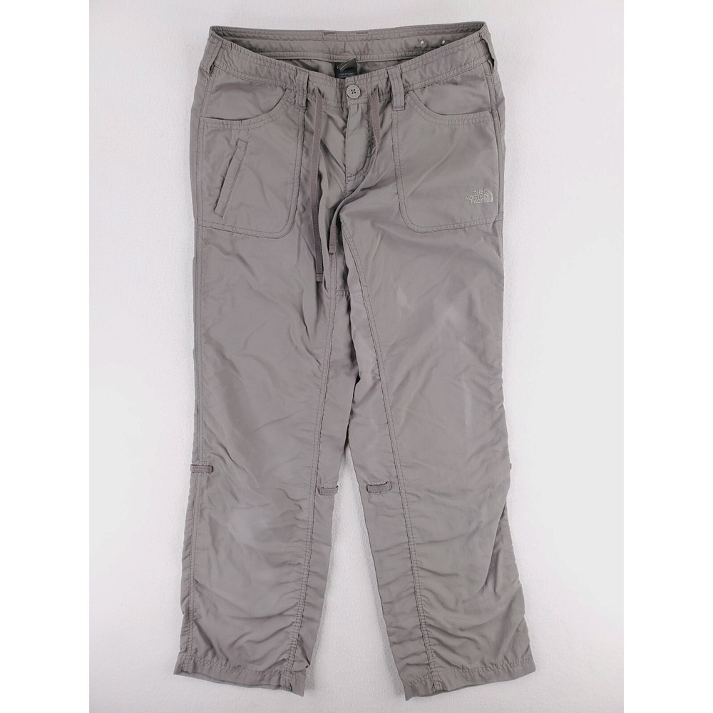 North Face Pants Womens 6 Gray Relaxed Straight Roll Up Capri Hiking Utility